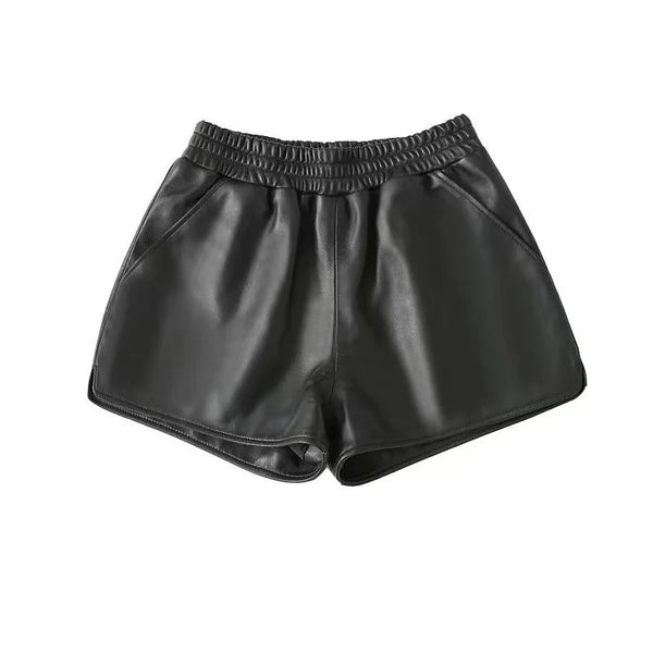 COWNINE New pu leather trousers in spring and summer, fashionable shorts in autumn and winter