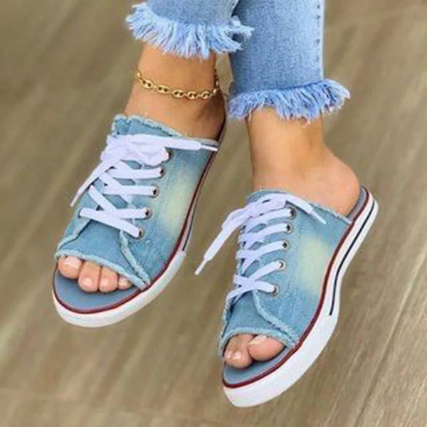 Women Slippers Summer Slides Breathable denim Slippers Thick Soled Sandals Women Flip Flops Zapatillas Mujer