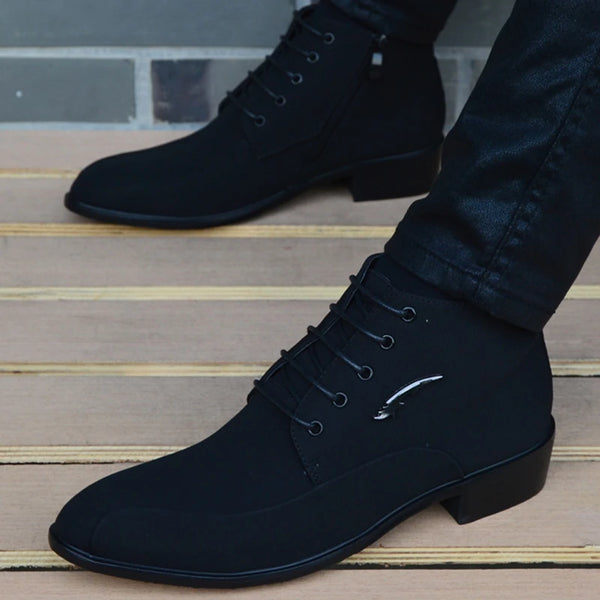 Offical High Top Ankle Boots Formal Men Shoes Flats Fashion Work Dress Business Party Wedding Shoes Men Chelsea Botas Homme