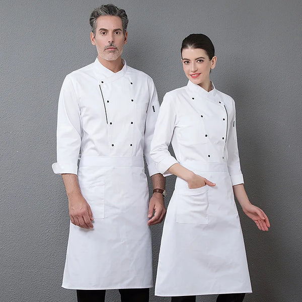 Chef Overalls Men's Short Sleeve Hotel Kitchen Work Uniforms Kitchen Clothes Western Restaurant Hotel Kitchen Chef Uniform Long