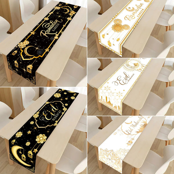 Ramadan Decoration Table Runner EID Mubarak Decor 2025 For Home Tablecloth Ramadan Kareem Islamic Muslim Party Eid Al-Fitr Gifts