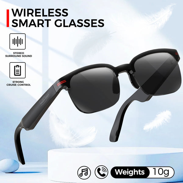 EIGIIS New GS200 Smart Glasses Wireless Call Music Playback Half Frame Sunglasses With Blue Light UV Protection IP67 Waterproof