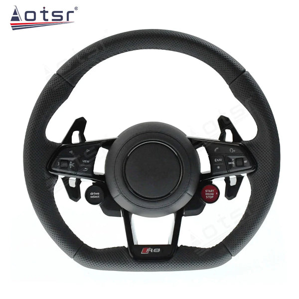 Car Steering Wheel And Button For Audi R8 Speeding Supersport Auto Steering Wheel Car Electronics Shift Paddle Carbon Fiber