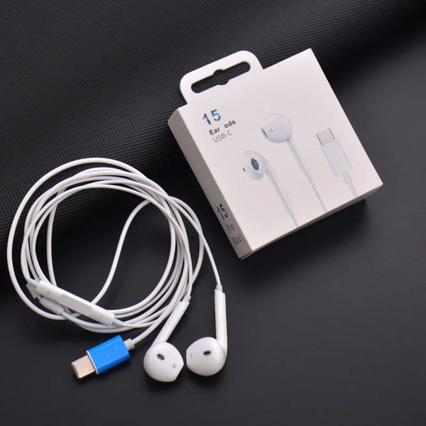 Original In Ear Headphones and Adaptors Hifi Stereo Sound Quality Wired Earphones for iphone 15 Earbuds with HD Mic Headsets