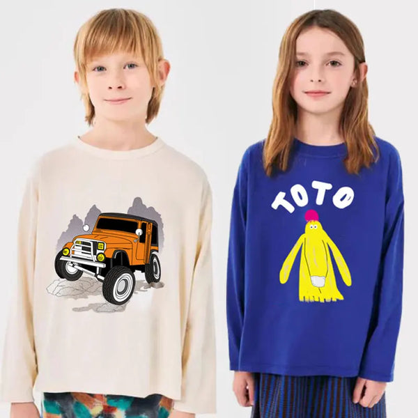 Children Long Sleeve T-shirts 2025 Autumn Winter Tops for Kids Children Tees Boys Girls Blouse Teenager School Undershirts 2-12T