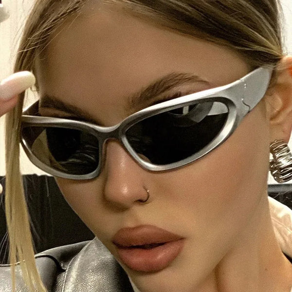 Y2k Classic Punk Wrap Around Vintage Sunglasses Women Men Luxury Brand Designer Sun Glasses Fashion Sport Eyewear UV400 Goggles