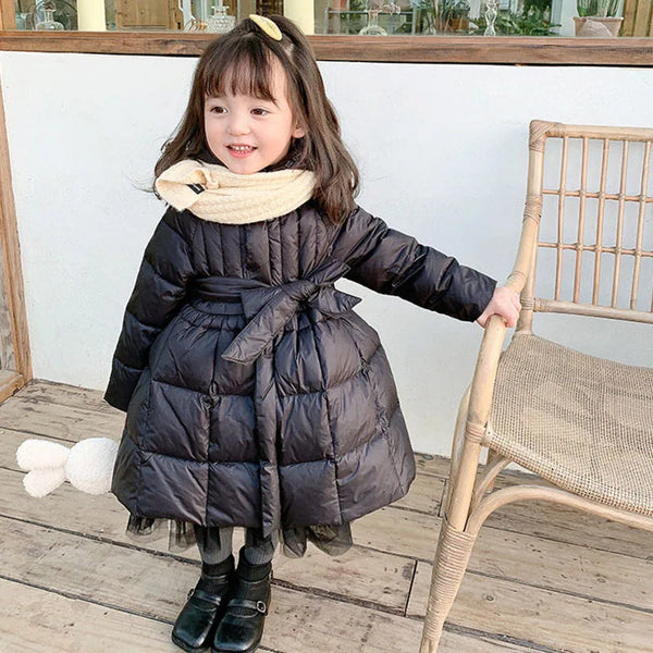 New Autumn Winter Girls Jacket Keep Warm Fashion Little Princess Coat Hooded Zipper Baby Outerwear Birthday Gift Kids Clothes