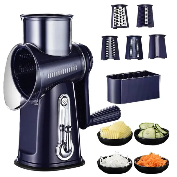 Vegetable Slicer Cutter Manual Drum Grater Multifunction Rotary Cheese Grater Kitchen Veggie Chopper Food Shredder Meat Grinder