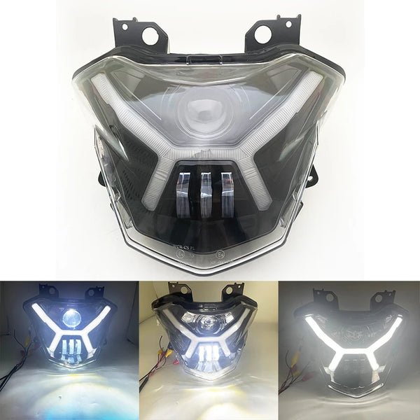 Motorcycle LED Headlight Assembly For Kawasaki Z650 ABS 17-19 Versys-X Versys X 300 ABS 17-21 Headlamp Hi/Lo Beam DRL Plug Play