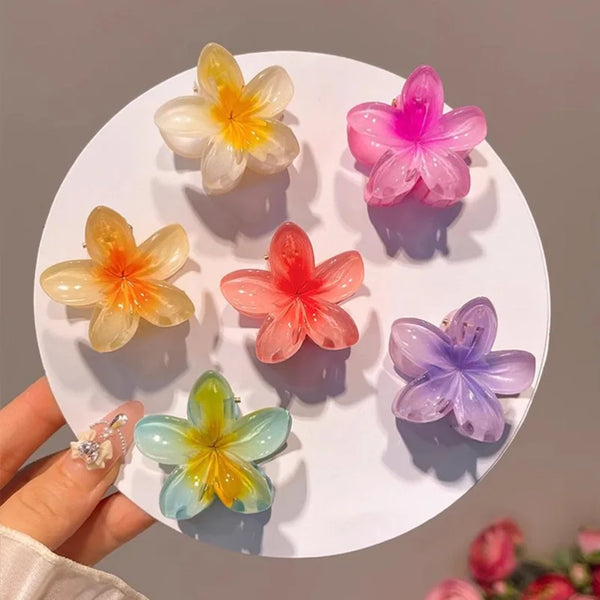 4PCS Fashion Women Flower Hair Clips Vacation Bohemia Egg Flower Hair Clips Barrettes Girls Large Hairpins Hair Accessories.