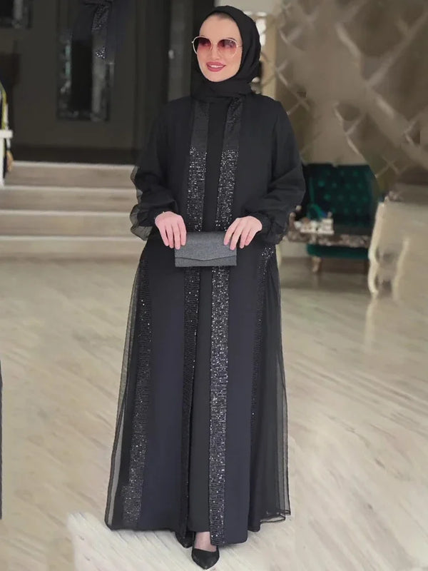 Muslim Modest Women Dress Jalabiya Vestidos Eid Ramadan Arabic Long Robe Dubai Islam Morocco Kaftan Abayas Cardigan Dresses