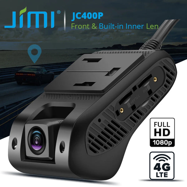 Jimi JC400P 4G Car Camera With Live Stream1080P Dual Cameras GPS Tracking Wifi Hotspot Multiple Alarms DVR Dash Cam Free APP Web