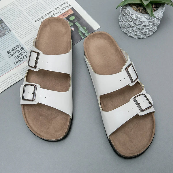 Men's Leather Sandals Fashion Design Genuine Leather Summer Male Beach Shoes Anti-slip Breathable Shoes Quick Dry Half Drag