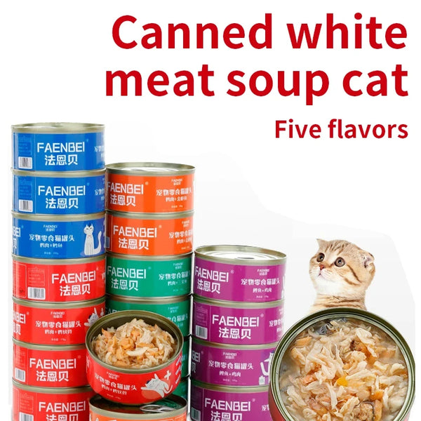 Canned Cat White Meat Snack Can cat snacks Cat Staple Food Young Cat Fat 170g Cat Wet Food