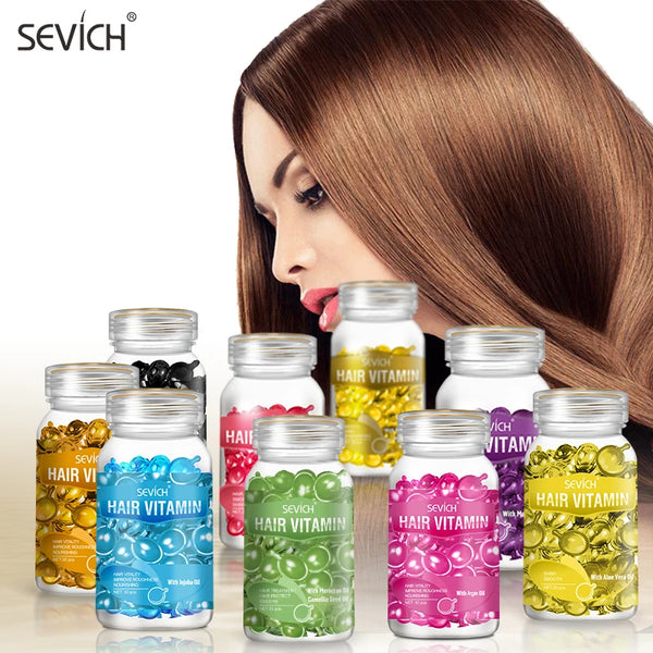 Sevich Smooth Silky Hair Vitamin Capsule Keratin Complex Oil Hair Care Repair Damaged Hair Serum Anti-Loss Moroccan Hair Oil