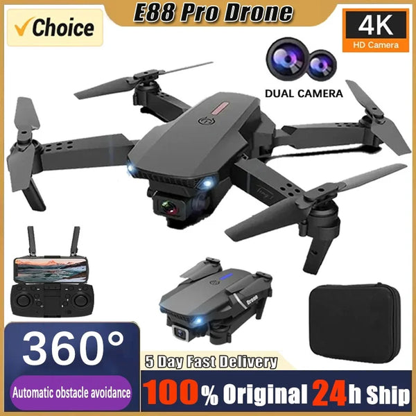 E88Pro RC Drone 4K Professinal With 1080P Wide Angle Dual HD Camera Foldable RC Helicopter WIFI FPV