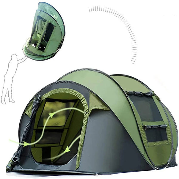 No Need to Set Up Fast Opening Camping Tents for Throwing Tents, Fully Automatic 3-4 Person Outdoor Camping Tents