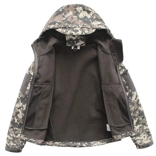 Autumn Winter Childrens Climbing Thick Warm Soft Coat Boy Girl Outdoor Camp Riding Hiking Windproof Waterproof Camo