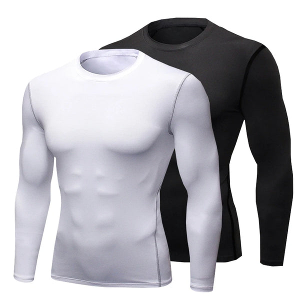 Men's Long-sleeved Thermal Underwear Male Thin Tight Fitting Fast Dry Elastic Fitness Tops Man Autumn Winter Sprots Wear