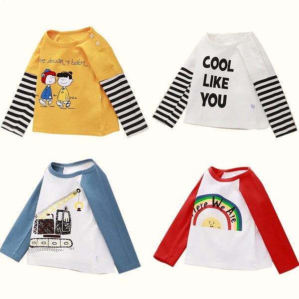 Kids Clothing Boys Girls T-Shirt Children's Clothes Cartoon Tops Long Sleeve Baby Clothing Autumn Winter Cotton Print Sweatshirt