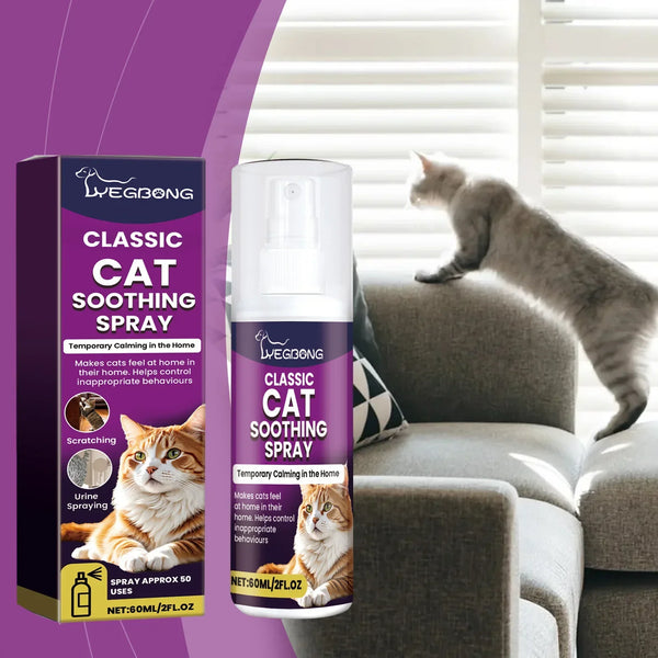 Cat Stress Relief Spray  Calming Solution Scratch Prevention Natural Plant-Based Acts Quickly Cat Calming Spray