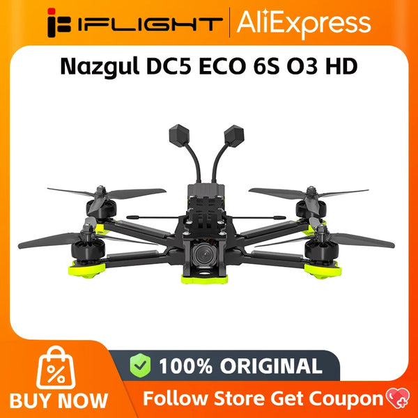 iFlight Nazgul DC5 ECO 6S O3 O4 Pro HD Drone BNF with O3 Air Unit V1.1 Digital HD System / BLITZ ATF435 E55S Stack for FPV