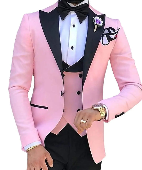 Men 3 Pieces Suits For Men Custom Made Groom Groomsmen Tuxedos Wedding Men Suit Terno Masculino(Jacket+Pant+Vest)