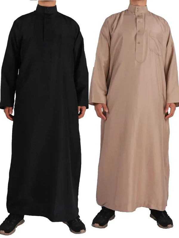 Eid Muslim Jubba Thobe Men Ramadan Embroidery Long Robe Kaftan Kimono Saudi Musulman Abaya Dubai Arab Turkey Islamic Clothing