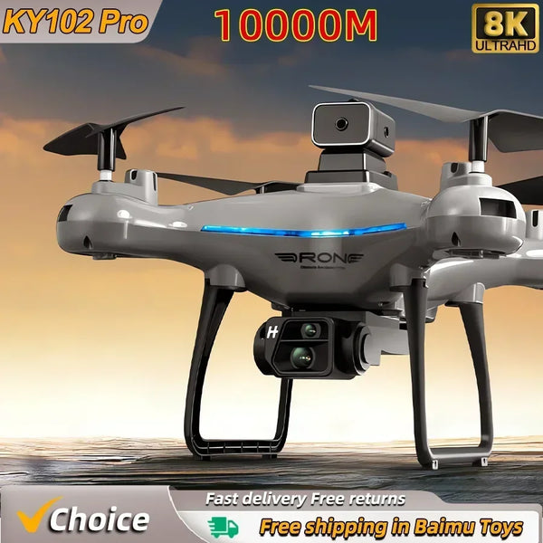 2025 New KY102 RC Drone 8K Professional Dual Camera Aerial 360° Quadcopter RC Obstacle Avoidance Optical Flow Aerial Drone