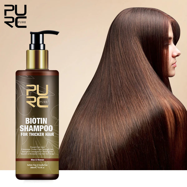 PURC Biotin Hair Growth Shampoo Anti Hair Loss Repair Damaged Frizz Argan Oil Scalp Treatment Hair Care Products