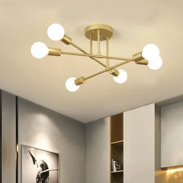 Nordic Minimalist Pendant Light Ceiling Lamp LED Chandelier Suitable for Bedrooms Living Rooms Black Gold Lighting Decoration