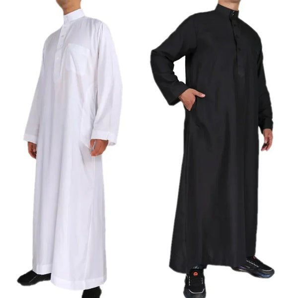 Islamic Kaftan Ramadan Eid Muslim Man Prayer Dress Jubba Thobe Turkey Long Sleeve Robe Dubai Abaya Arab Men Clothes Middle East