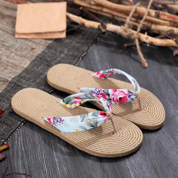 Shoes Women Summer Sandals Anti-slip Slippers Flip Flops Floral Beach Thongs Slippers