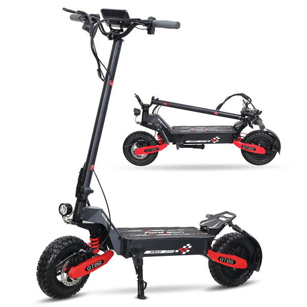 40MPH Electric Scooter For Adults 52V 23AH,2400W Dual Motor EScooter With Shock Absorption ,11'' Off-Road Tires Folding Scooter