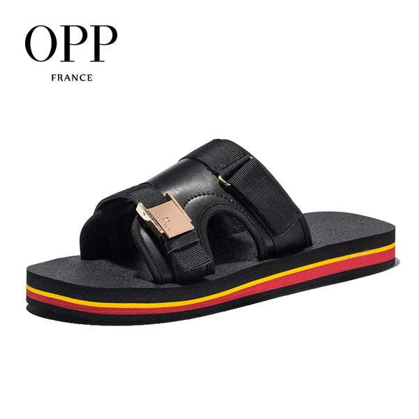 OPP New Summer Sandals Men Casual Soft Mesh Couple Beach Slippers Men Foam HooK&Loop Flip-flops Slipper Men Slides Sandalias