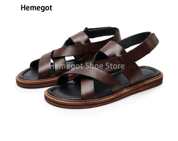 Roman Sandals for Men Summer Leather Sandals British Men's Shoes Casual Sandals and Slippers Men's Beach Shoes Men's Shoes