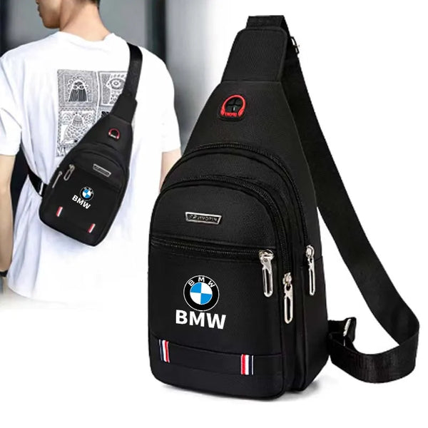 Car Logo Men Chest Bag Handbags Waist Bag Crossbody Headphone Cable Cars Accessories For BMW F20 E39 F10 F30 E90 E46 E60 G60 G30