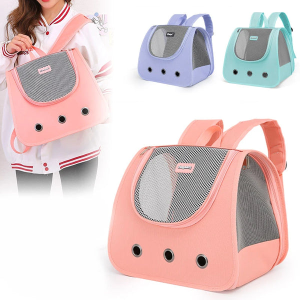 Cat Backpack Supplies Portable breathable double shoulder cat bag foldable puppy backpack fashionable and expandable pet bag