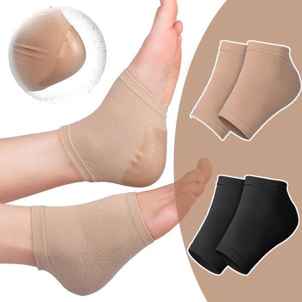 1pair Heel Protective Cover Plantar Fasciitis Heels Socks Silicone Anti-Crack Moisturizing Shoe Pads Pain Relief Feet Care Sock