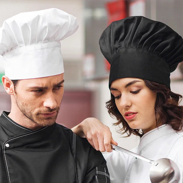 Men Master Cook Caps White Chef Hat Waiter Waitress Kitchen Work Hat Hotel Restaurant Canteen Bakery Kitchen Cap Barber Homework