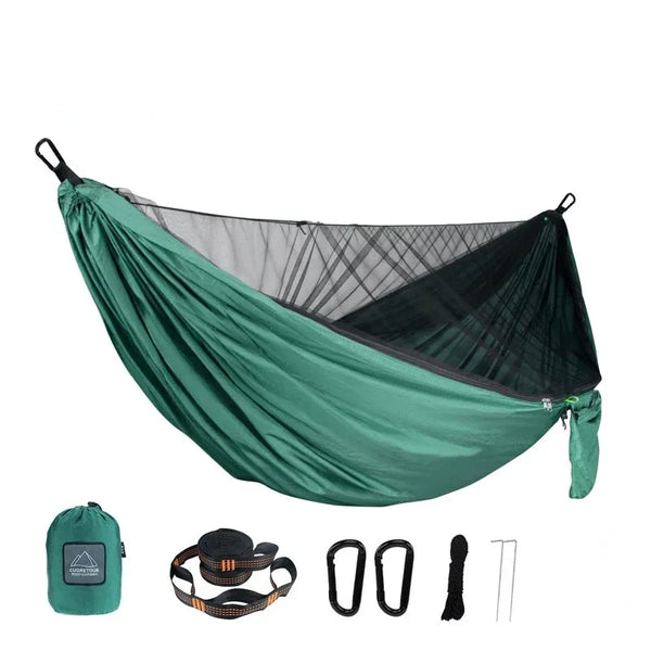 Portable Quick Set Up Mosquito Net Camping Hammock Outdoor Hanging Bed Sleeping Swing