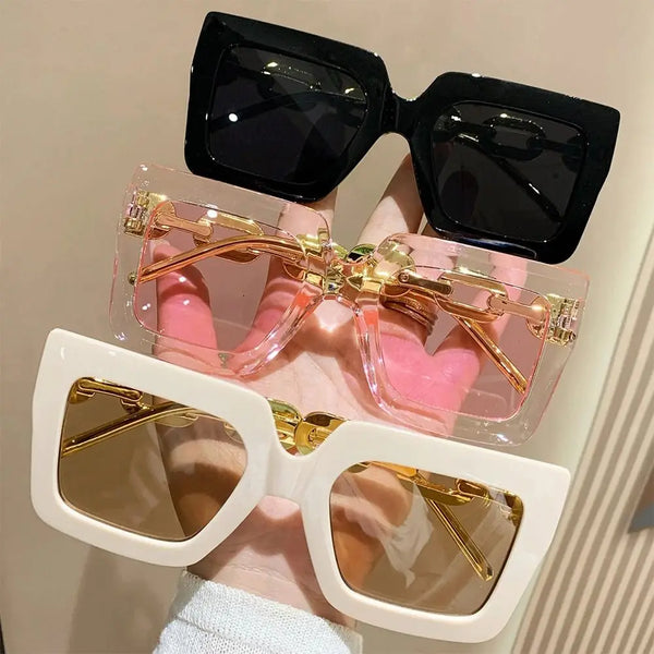 Luxury Oversized Square Sunglasses Fashion UV400 Protection Vintage Big Sun Glasses Retro Eyewear for Women & Men