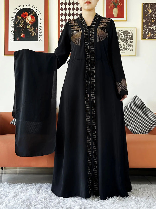 New Women Elegant Dress Chiffon Open Abaya with Zipper Muslim Women Dress Islamic Clothing Cardigan Abaya Women Muslim Dress