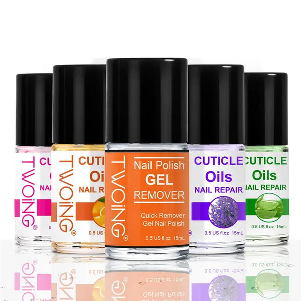 2pcs Gel Nail Polish Remover  Quick Remove Gel Nail Polish In 2-5 Minutes, With Nail Polish Remover,Nail Cuticle Care Oil VE Oil