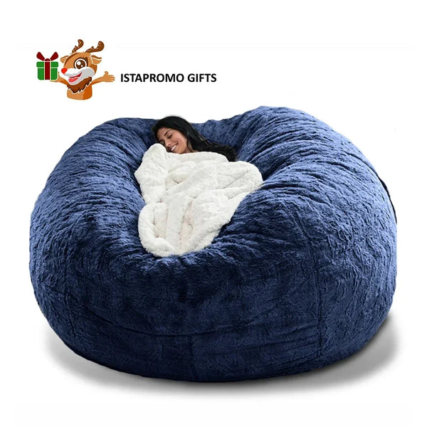 IStapromo Gifts Bean Bag Chair Giant Flannel Cover No Filling Furniture Bed Big Sofa Bed 6ft Beanbag Cover Living Room Sofas